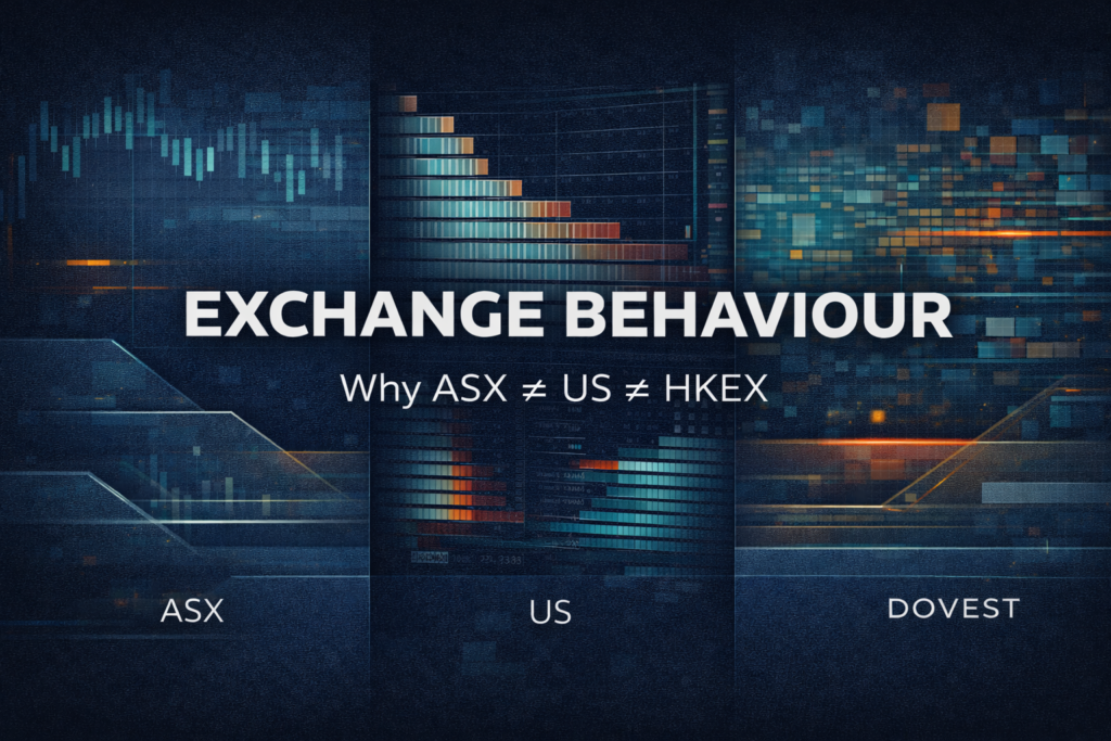 HKEX exchange behaviour showing institutional flow waves creating step-function liquidity patterns